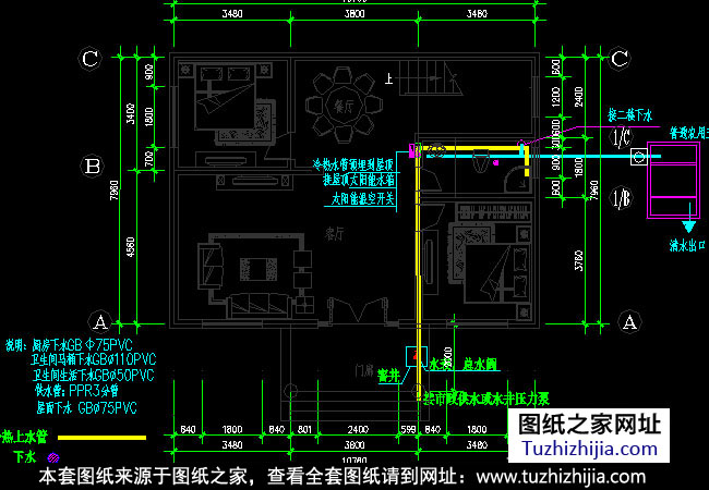 新图纸二层小农村全套v图纸图纸(含别墅效果图天正拆分外观图片