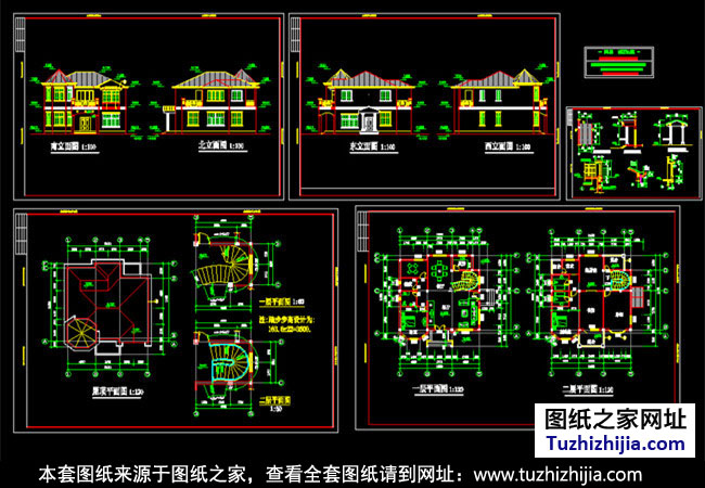 欧式二层小别墅设计图纸施工图