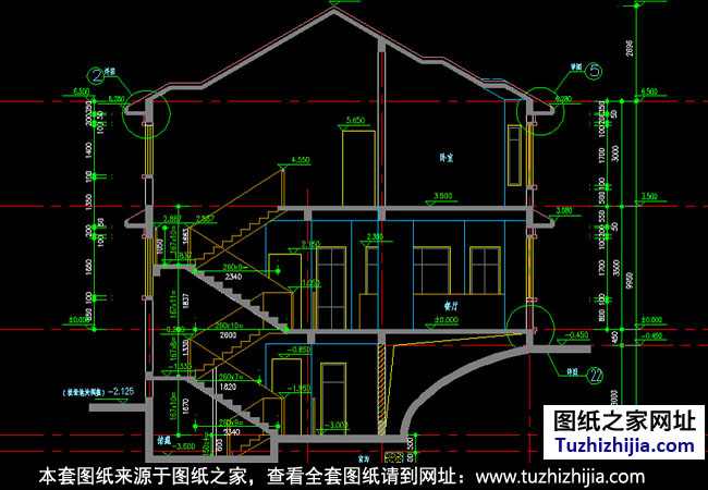 两层半别墅设计施工图