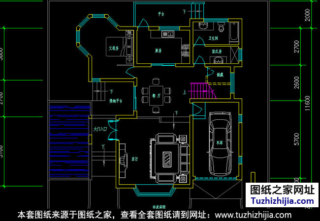 开间9到10米简约别墅设计图纸带效果图,全套别墅设计方案