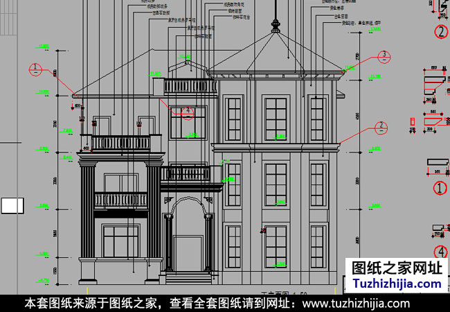 最新别墅施工图纸带效果图