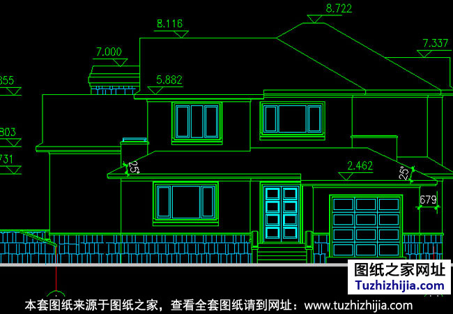私人自建二层欧式别墅建筑设计图