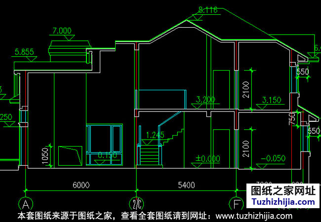 私人二层欧式别墅建筑施工图纸