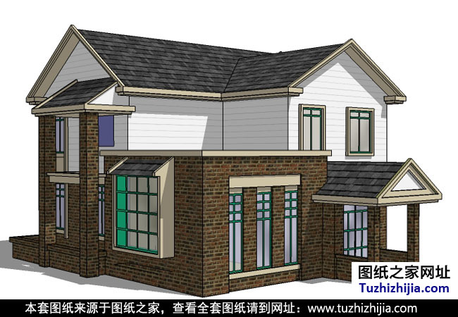 二层农村房屋设计图纸,带效果图和全套施工方案图