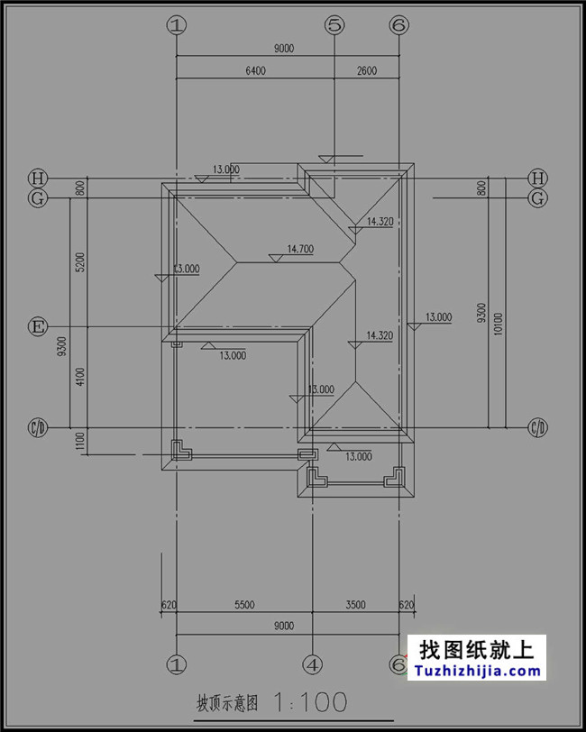 农村四层复式房屋设计图纸, 占地105平方米