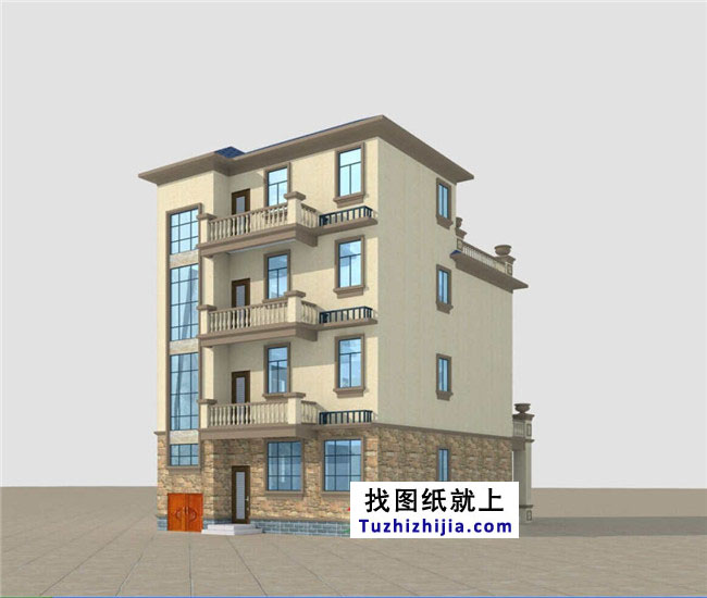 农村四层复式房屋设计图纸, 占地105平方米