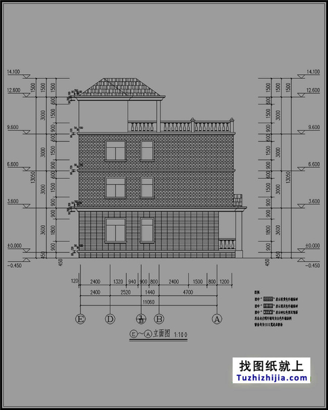 95平方米农村四层房屋设计图
