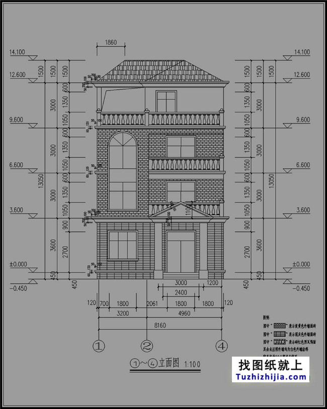 95平方米农村四层房屋设计图