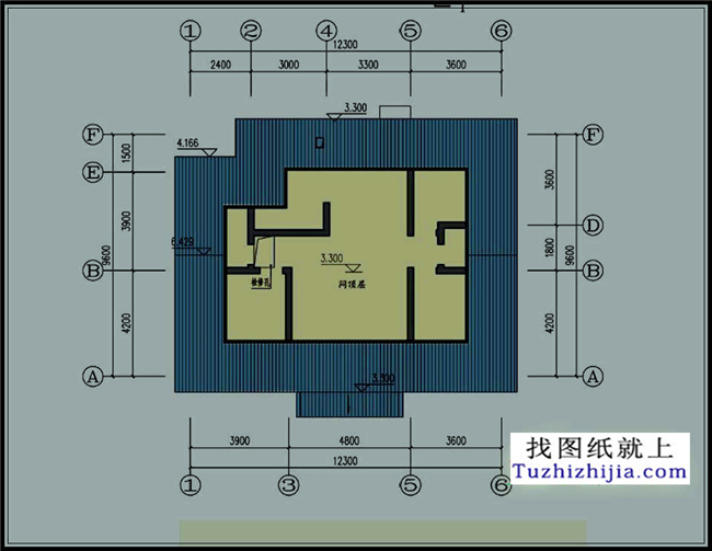 建筑层数:一层 占地尺寸:面宽12.3米x进深9.6米 占地面积:119.79平方 造价预算:9万 建筑总面积/总层高:119.79平米(不含入户平台、阳台、露台)/总高6.429米 施工图(建施图)共8张,效果图1张。 建施图指(建筑说明、平面图、各面立面施工图、以及剖面图、节点详图等) 平面功能介绍: 一层:卧室(3个)、厨房、餐厅、卫生间1个、杂物间,堂屋。
