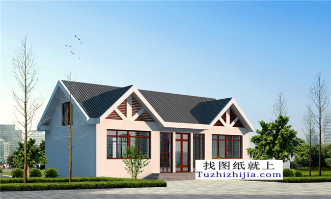 104平方米农村一层房屋CAD设计施工图,13X8米