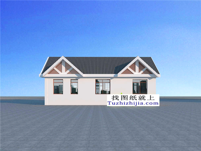 104平方米农村一层房屋CAD设计施工图,13X8米