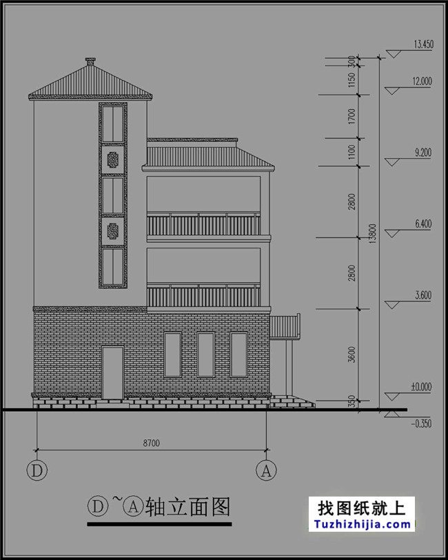 中式复古四层房屋设计图纸