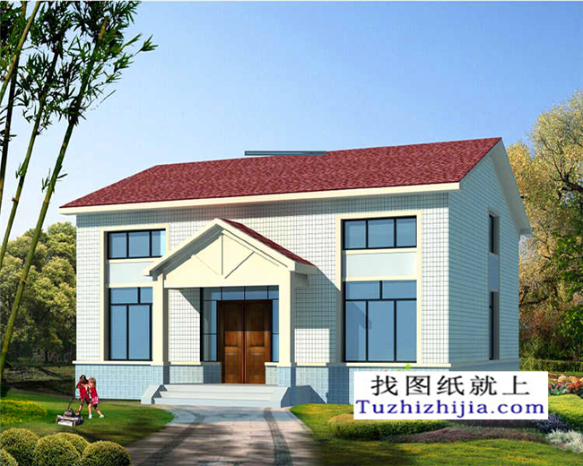140平方米江西新农村自建一层带阁楼别墅设计图纸及效果图12x11米