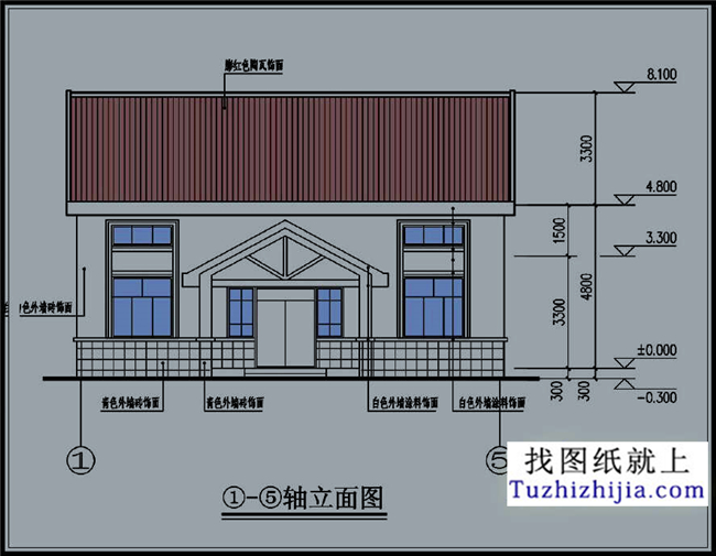 层带阁楼cad别墅设计图纸及效果图12x11米