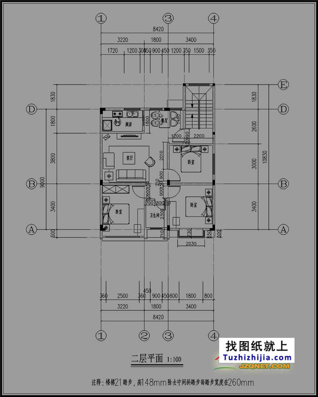 80平方米农村四层房屋设计图纸及效果图