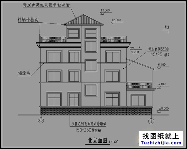 140平方米三层半新简历房屋设计图,带农村封面设计建筑车库图片