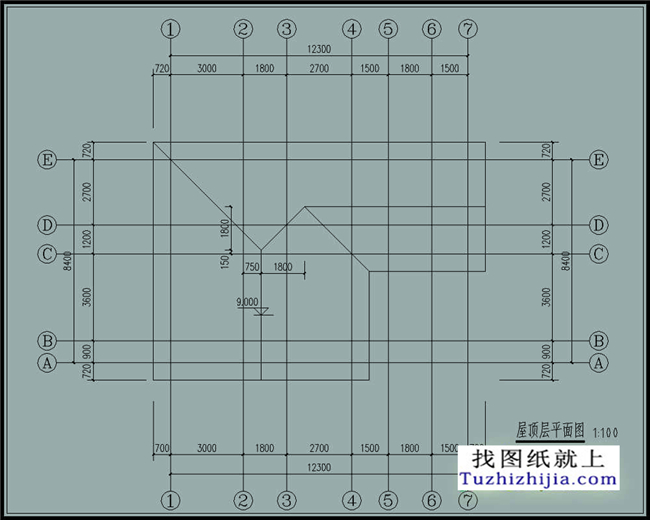 100平方米农村二层CAD设计图纸带外观图,12X8米