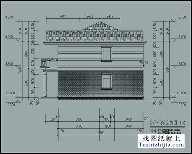 115平方米农村二层实用小复式房屋设计整套施工图纸