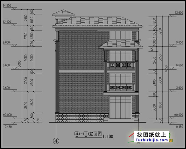 160平方米新农村三层半别墅设计图