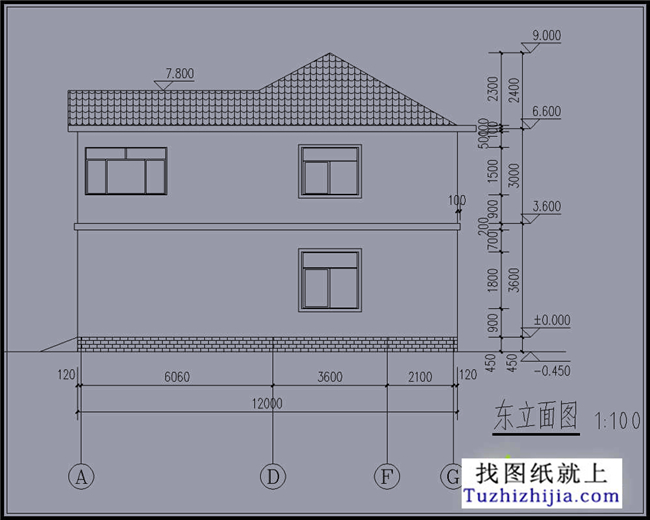110平方米农村两层别墅设计效果图及图纸,12X12米