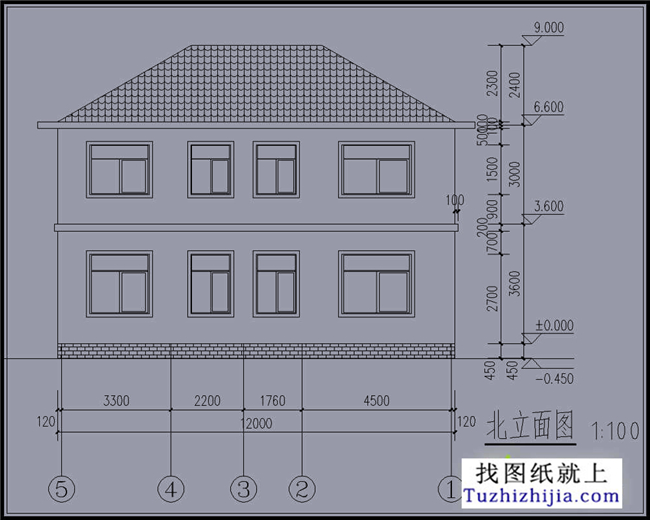 110平方米农村两层别墅设计效果图及图纸,12X12米