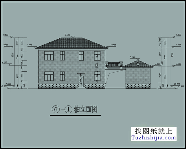 126平方米清新实用型新农村二层小别墅设计图纸带效果图,13x10米