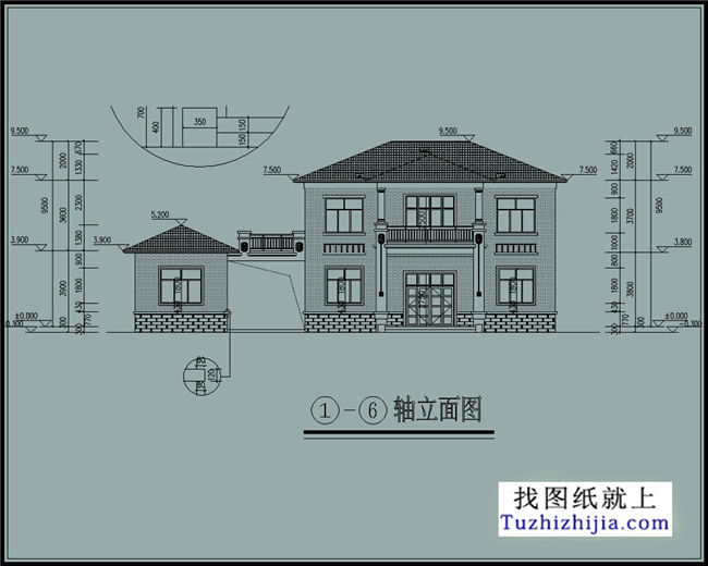 126平方米清新实用型新农村二层小别墅设计图纸带效果图,13x10米