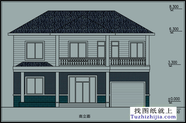 110平方米二层自建小别墅设计CAD施工图纸带效果图,12x13米