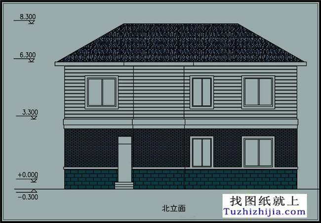 110平方米二层自建小别墅设计CAD施工图纸带效果图,12x13米