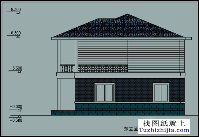 110平方米二层自建小别墅设计CAD施工图纸带效果图,12x13米