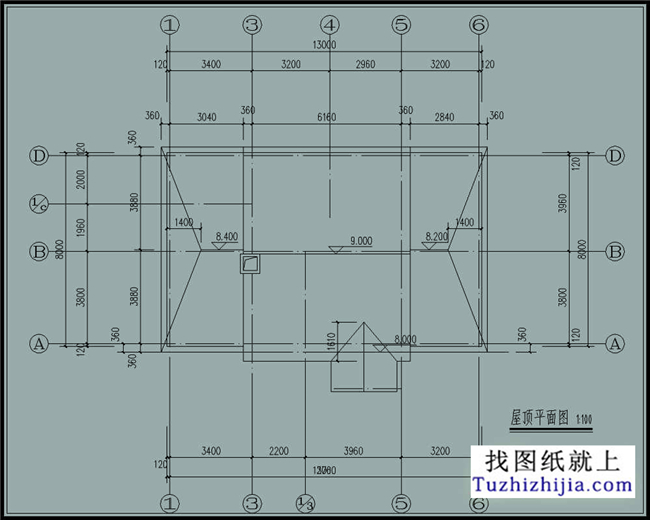 115平方米欧式经典二层小别墅CAD设计图纸带外观效果图13米*8.36米