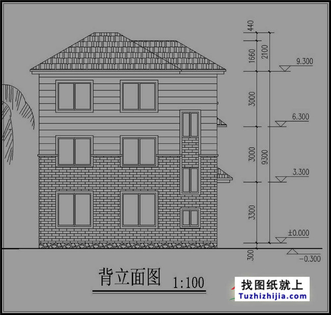 110平方米新农村三层房屋设计图纸
