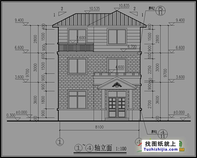 小型新农村三层房屋设计图纸