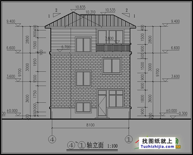 小型新农村三层房屋设计图纸