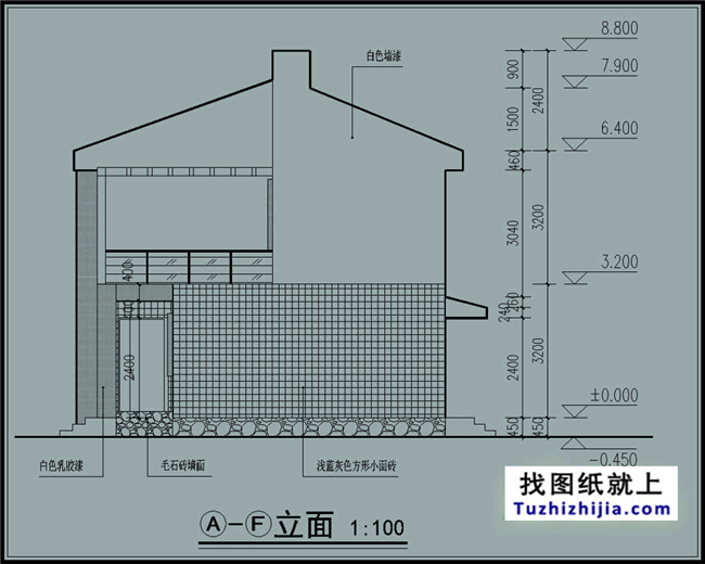 80平方米纸带别墅小经典图纸设计图房屋外观手推车轮二层独图片