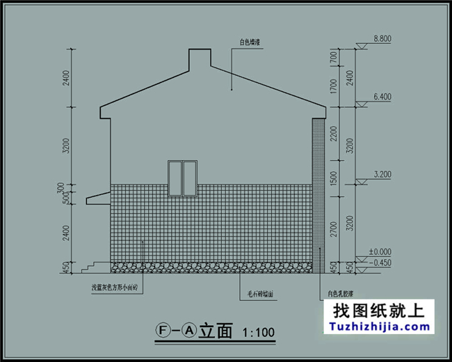 80平方米房屋厂房小二层砌体设计图经典外观图纸纸带别墅图片