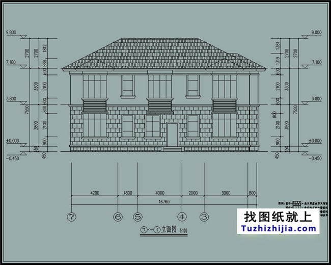 210平方米新农村带大车库二层房屋设计图纸及效果图,17X13米