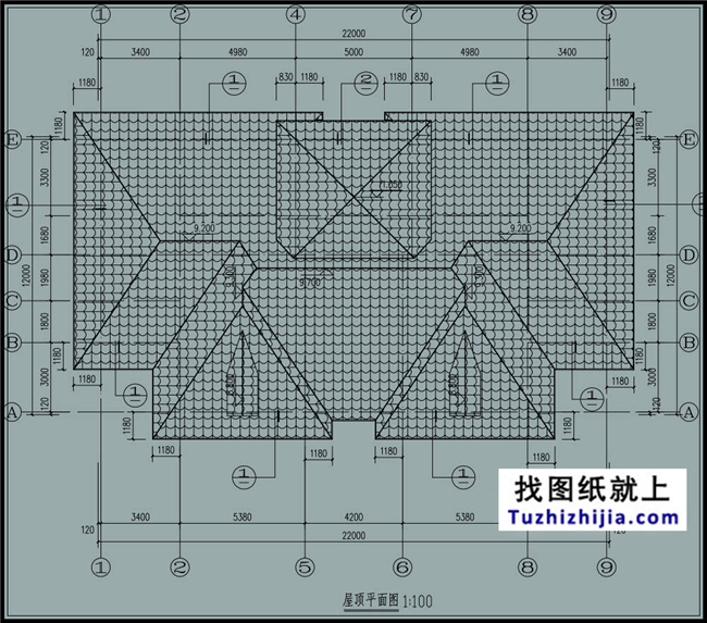 260平方米仿欧式二层别墅设计图纸及效果图,22X12米