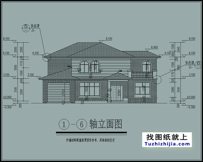 170平方米农村豪华型二层自建房屋设计图纸,15x12米