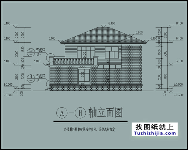 170平方米农村豪华型二层自建房屋设计图纸,15x12米