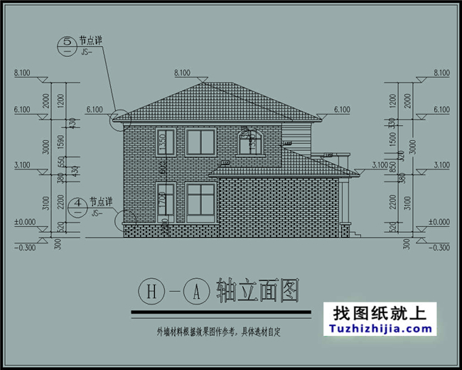 170平方米农村豪华型二层自建房屋设计图纸,15x12米