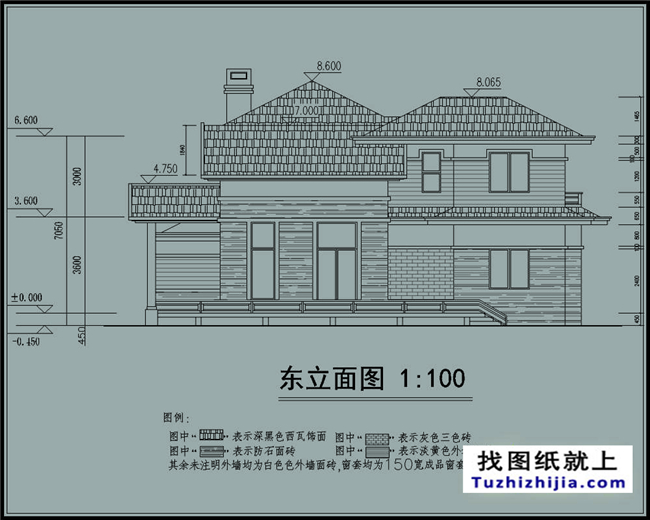 173平方米豪华型二层别墅设计图纸及效果图大全,15X13米