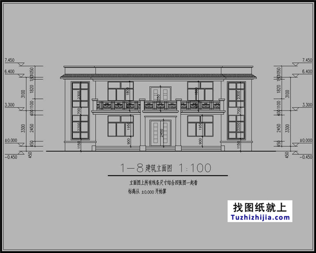 165平方米河南二层平屋顶房屋设计图纸带外观效果图17