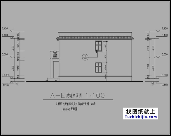 165平方米河南二层平屋顶房屋设计图纸带外观效果图17