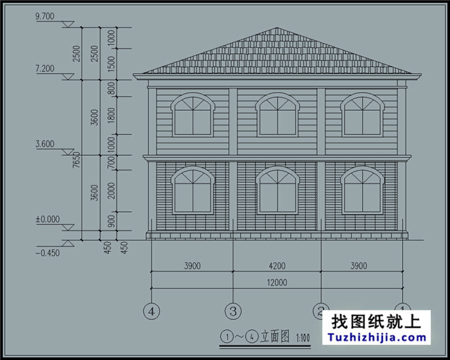 129平方米现代实用农村二层房屋设计图纸大全12x9米