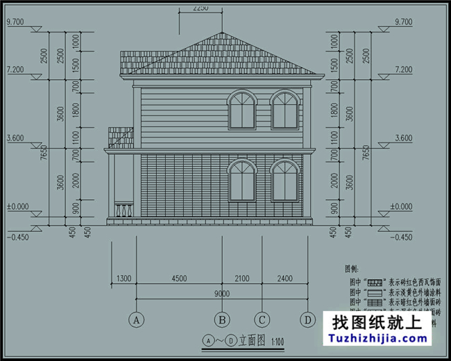129平方米现代实用农村二层房屋设计图纸大全12x9米