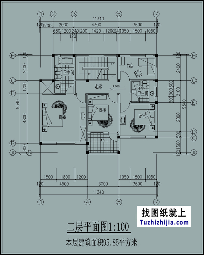 110平方米农村二层小户型房屋设计图纸,11x10米