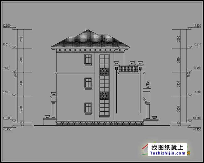 浙江新农村三层别墅设计图纸及效果图