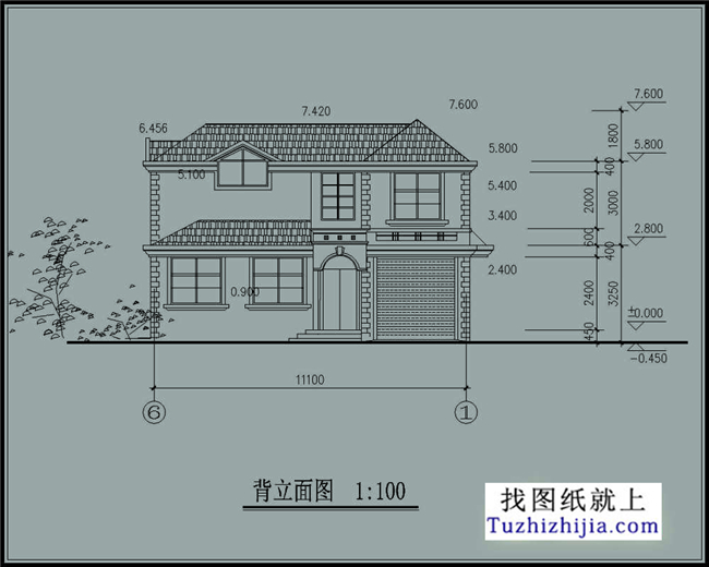 平方米新农村两层房屋设计及外观图,1112米