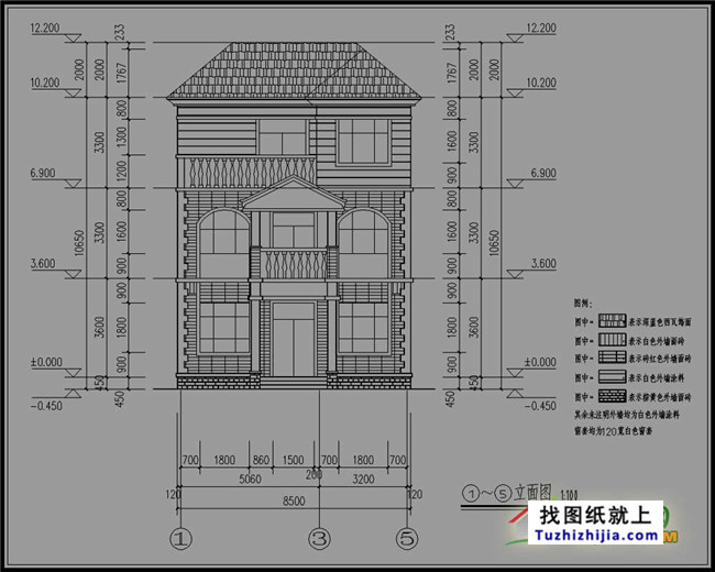 105平方米新农村三层别墅设计图